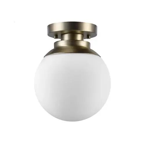 Ceiling Light Portland 9.91" H X 8" W X 8" L Brass White Brass Ceiling Light Portland 9.91" H X 8" W X 8" L Brass White Brass