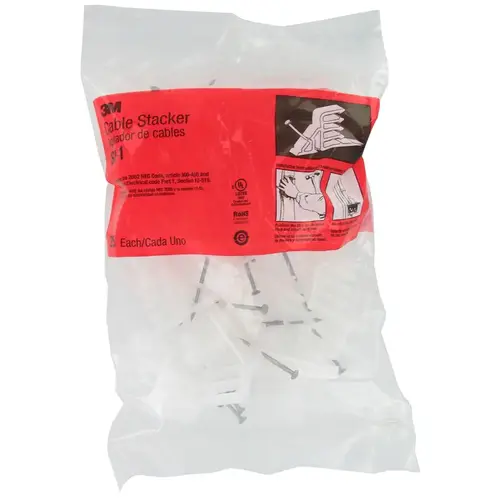 Cable Stacker, Plastic White - pack of 25 Cable Stacker, Plastic White - pack of 25