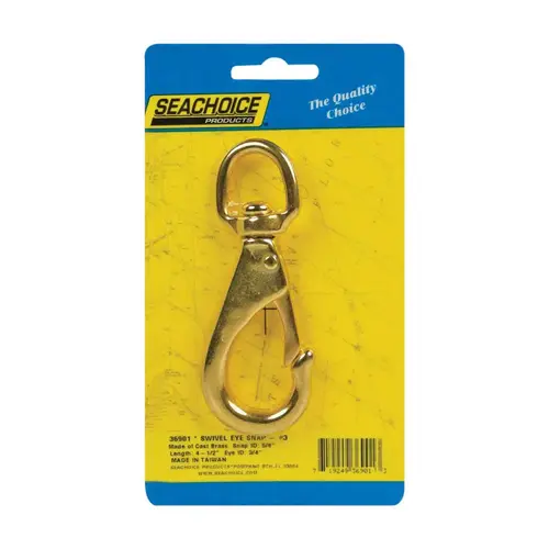 Swivel Eye Snap Hook Chrome-Plated Brass 4-1/2" L Chrome-Plated Swivel Eye Snap Hook Chrome-Plated Brass 4-1/2" L Chrome-Plated