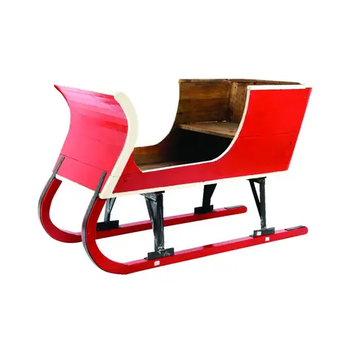 Indoor Christmas Decor Red/White Santa Sleigh Red/White Indoor Christmas Decor Red/White Santa Sleigh Red/White