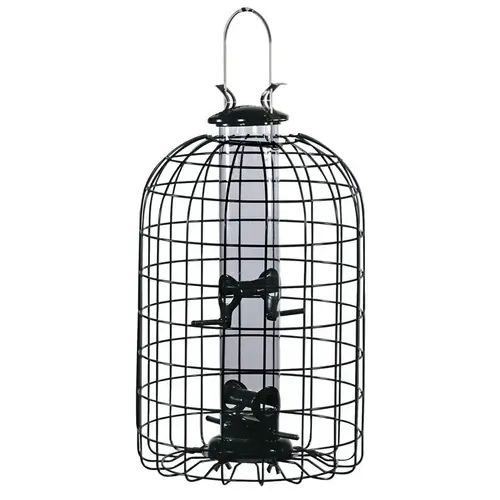 Bird Feeder Wild Bird 1.25 lb Plastic/Wire Caged Tube 4 ports Green Bird Feeder Wild Bird 1.25 lb Plastic/Wire Caged Tube 4 ports Green