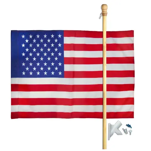 Flag Set American 2.5 ft. H X 4 ft. W Multicolored Flag Set American 2.5 ft. H X 4 ft. W Multicolored