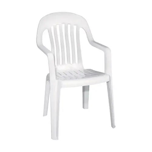 Chair White Polypropylene Frame High-Back Chair White Polypropylene Frame High-Back