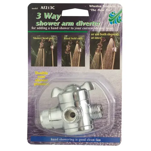 Showerhead Diverter Valve Chrome ABS 2.5" Chrome