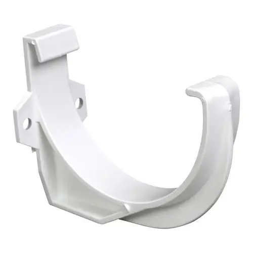 Gutter Bracket 4" W White Vinyl Half Round White Gutter Bracket 4" W White Vinyl Half Round White