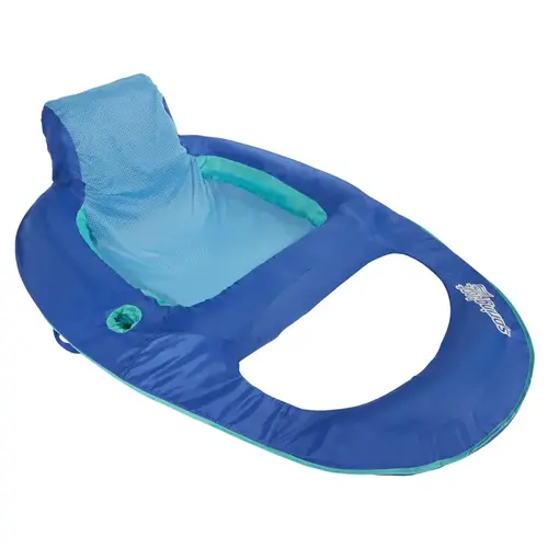 Pool Float Blue Fabric/Mesh Inflatable Recliner Blue Pool Float Blue Fabric/Mesh Inflatable Recliner Blue