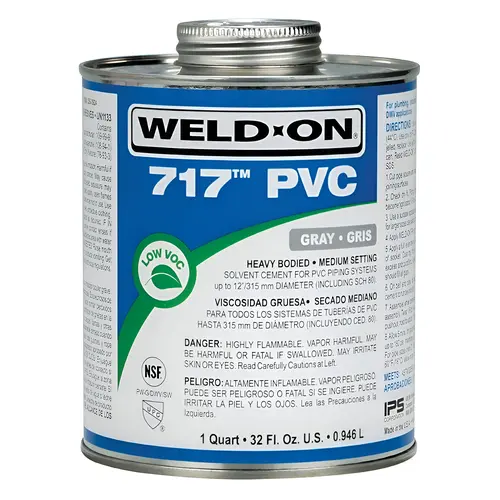 Solvent Cement 717 Gray For PVC 32 oz Gray Solvent Cement 717 Gray For PVC 32 oz Gray