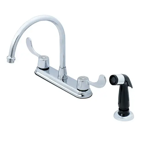 Kitchen Faucet Two Handle Chrome Side Sprayer Included Chrome Kitchen Faucet Two Handle Chrome Side Sprayer Included Chrome