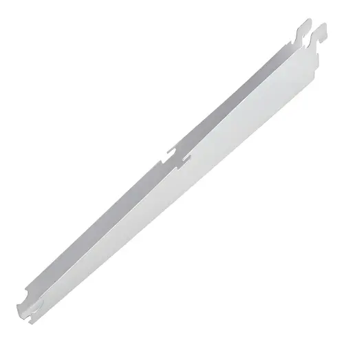 Fast Track Bracket, Steel Material, 2" Height, 0.7" Width, 12" Length, White Finish, For Closet And Utility Room Shelving Systems
