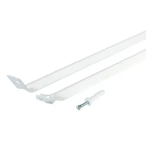 Rubbermaid 3R02-00-WHT Support Brace W/Drive Pin 1.1" H X 12" W X 16" L Aluminum White