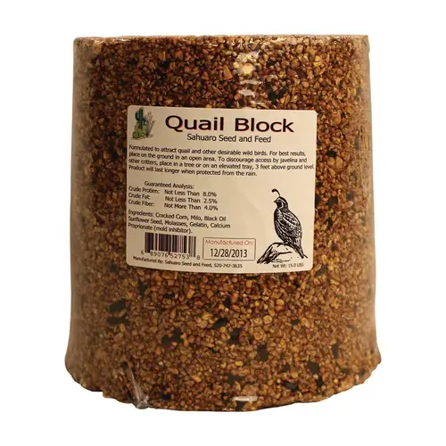 Bird Food Block Quail Corn 15 lb