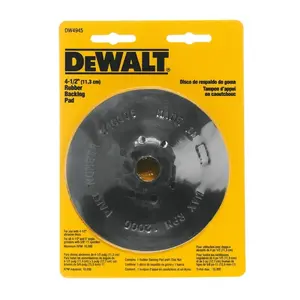 DEWALT DW4945 Fiber Disc Backing Pad, 4-1/2 in Dia, 5/8 in Arbor/Shank, Rubber