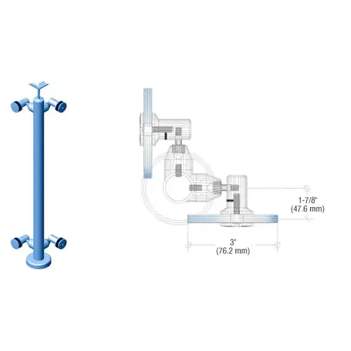 Custom Finish P7 Series 36" Corner Post Swivel Fitting Railing Kit