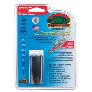 Gator Grip ETC120 #20120A Socket 3/8 S X 3/8" drive S Metric and SAE Standard Pair Nickel Plated