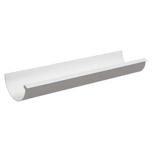 Gutter 4" W X 120" L White Vinyl Half Round White - pack of 10 Gutter 4" W X 120" L White Vinyl Half Round White - pack of 10