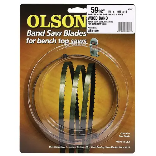 Band Saw Blade, 1/8" x 59-1/2", 14 TPI Hook Tooth Band Saw Blade, 1/8" x 59-1/2", 14 TPI Hook Tooth