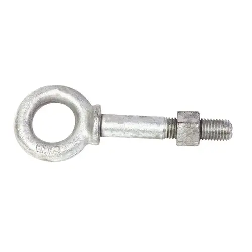 Shoulder Eyebolt 1/4" X 2" L Hot Dipped Galvanized Steel Nut Included Hot Dipped Galvanized