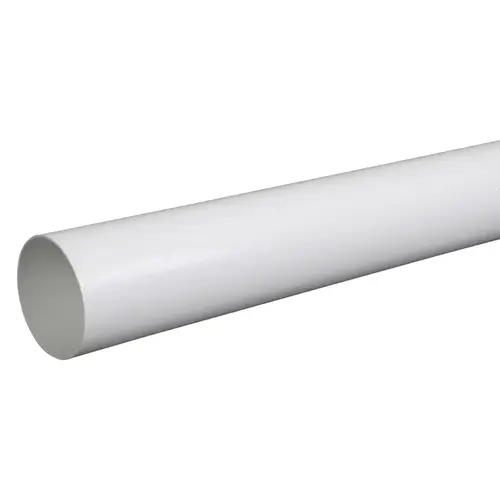 Downspout 3" W X 120" L White Vinyl Round White Downspout 3" W X 120" L White Vinyl Round White