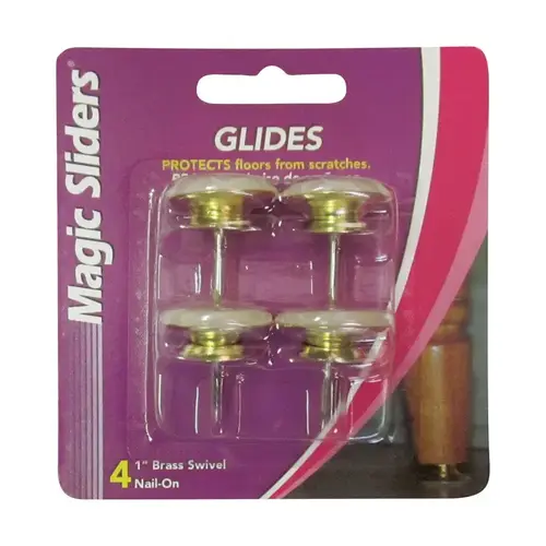 Slide Glides Gold 1" Nail-On Steel Gold