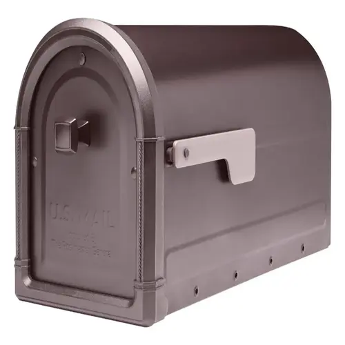 Mailbox Roxbury Galvanized Steel Post Mount Rubbed Bronze Powder Coated