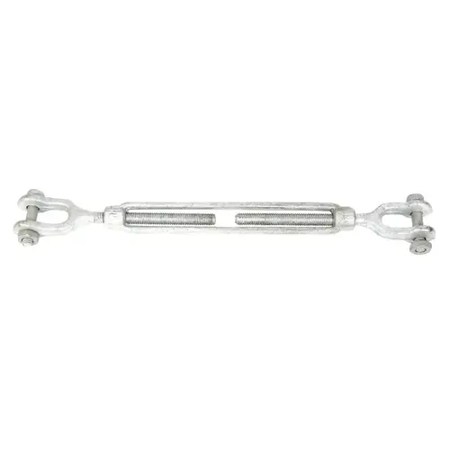 Turnbuckle, 2200 lb Working Load, 1/2 in Thread, Jaw, Jaw, 9 in L Take-Up, Galvanized Steel