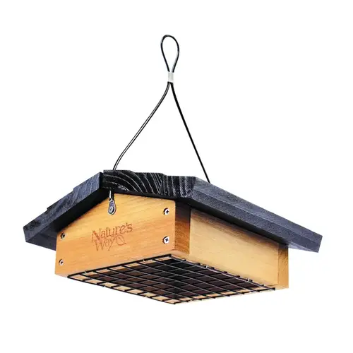 Suet Basket Woodpecker 7 oz Wood Upside-Down 1 ports Brown Suet Basket Woodpecker 7 oz Wood Upside-Down 1 ports Brown