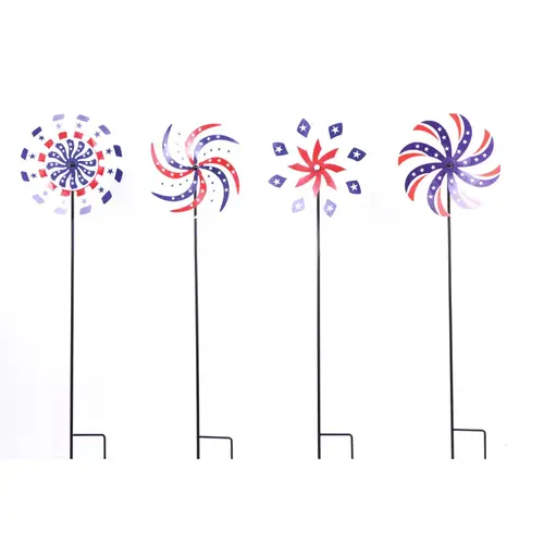 Outdoor Spinner Multicolored Iron 39.37" H Patriotic Multicolored Outdoor Spinner Multicolored Iron 39.37" H Patriotic Multicolored