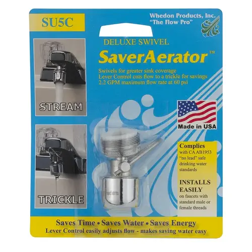 Swivel Aerator SaverAerator Dual Thread 15/16"-27M x 55/64"-27F Chrome Plated Chrome Plated Swivel Aerator SaverAerator Dual Thread 15/16"-27M x 55/64"-27F Chrome Plated Chrome Plated