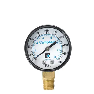 Campbell's PG2T-NL Pressure Gauge 2" Brass 200 psi