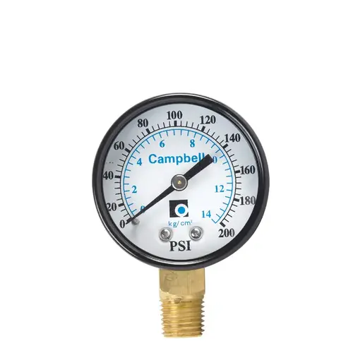 Pressure Gauge 2" Brass 200 psi Pressure Gauge 2" Brass 200 psi