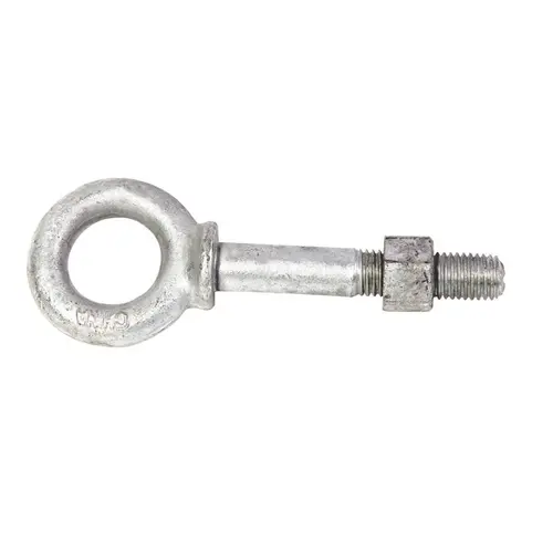 Shoulder Eyebolt 1/4" X 4" L Hot Dipped Galvanized Steel Nut Included Hot Dipped Galvanized