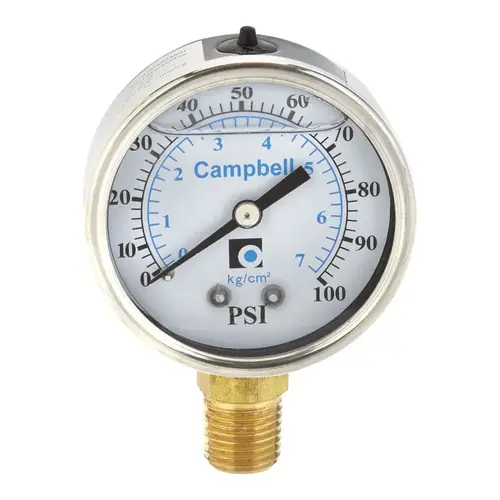 Liquid Filled Pressure Guage Various 1/4"