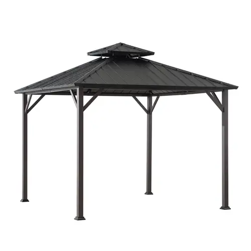 Gazebo Steel Hardtop 10 ft. H X 10 ft. W X 10 ft. L Gazebo Steel Hardtop 10 ft. H X 10 ft. W X 10 ft. L
