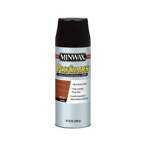 Fast Drying Polyurethane Spray PolyShades Gloss Pecan 10.75 oz Pecan Fast Drying Polyurethane Spray PolyShades Gloss Pecan 10.75 oz Pecan