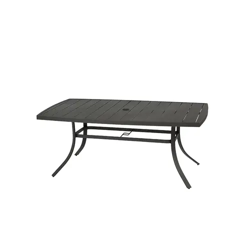 Dining Table Icarus Black Rectangular Aluminum Slat Top Black Dining Table Icarus Black Rectangular Aluminum Slat Top Black