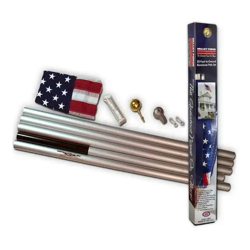 Flag Poles & Kits; Mount Type: Portable ; Pole Material: Aluminum ; Height Above Ground (Feet): 20.00; 20.0 ; Height Above Ground: 20.0 ; Flag Height: 3.0 ; Maximum Flag Height (Feet): 3.0; 3.00 Multicolored