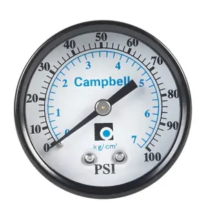 Campbell's PGCBM-1-NL Pressure Gauge 2" Brass 100 psi