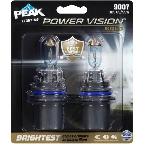 Automotive Bulb Power Vision Gold High/Low Beam 9007 HB5 65/55W Pair
