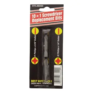 Best Way Tools 88400 Replacement Screwdriver Bit Phillips/Slotted Multi Size S X 2" L Carbon Steel 2 p Pair