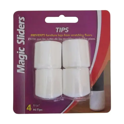 Leg Tip Rubber White Round 1-1/8" W White Leg Tip Rubber White Round 1-1/8" W White