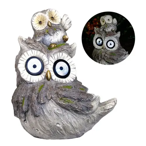 Statue Gray Polyresin 15" H Owls Gray Statue Gray Polyresin 15" H Owls Gray