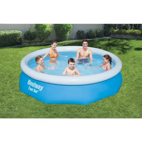 Above Ground Pool Fast Set 330 gal Round 30" H X 10 ft. D Blue Above Ground Pool Fast Set 330 gal Round 30" H X 10 ft. D Blue