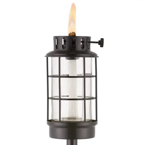 Outdoor Torch Convertible Black Metal 65" Lantern Black Outdoor Torch Convertible Black Metal 65" Lantern Black