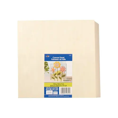 Canvas Panel 0.75" H X 10" W X 10" L Natural Beige Wood Natural