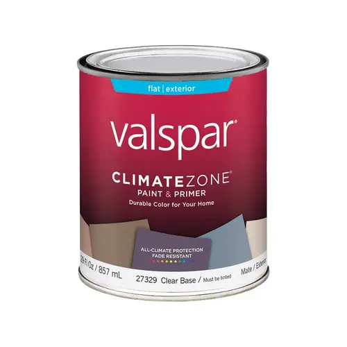 Paint and Primer Climate Zone Flat Clear Base Exterior 1 qt - pack of 4 Paint and Primer Climate Zone Flat Clear Base Exterior 1 qt - pack of 4