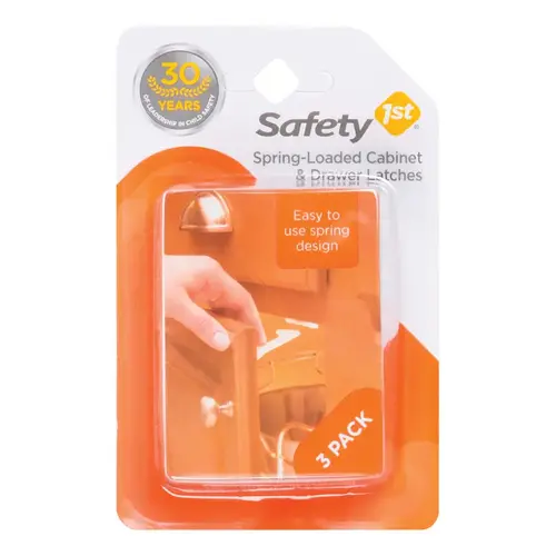 White Plastic Spring Loaded Cabinet & Drawer Latch (3-Count) White Plastic Spring Loaded Cabinet & Drawer Latch (3-Count)