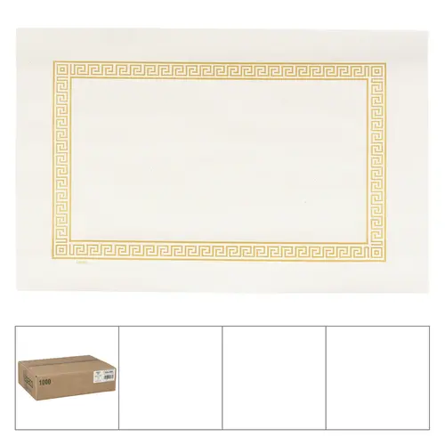 PLACEMAT GREEK KEY STRAIGHT EDGE GOLD 9X13.5