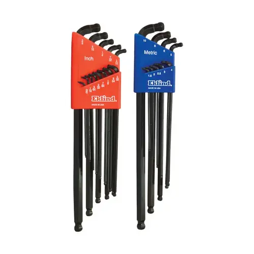 Double Ball Hex L-Key Double-Ball-Hex-L Assorted Metric and SAE Long Arm Multi-Size in. 22 p Assorted Double Ball Hex L-Key Double-Ball-Hex-L Assorted Metric and SAE Long Arm Multi-Size in. 22 p Assorted