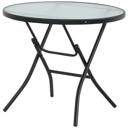 Bistro Table Black Round Glass Folding Black Bistro Table Black Round Glass Folding Black