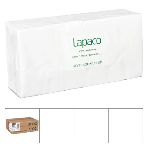 Lapaco 2 Ply White Dinner Napkin, 1000 Each